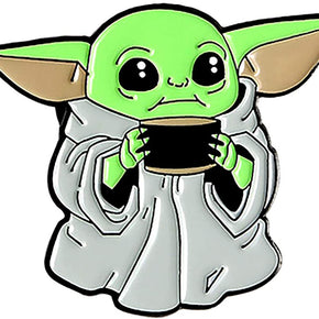 Baby Yoda with Coffee Enamel Pin / Brooch