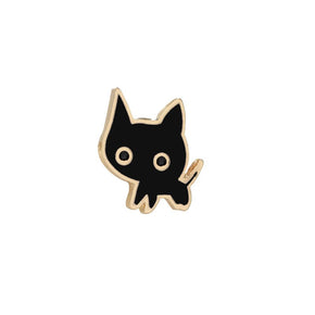 Black Kitty Enamel Pin / Brooch