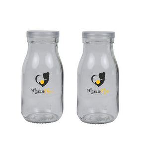 Mini Milk / Glass Bottles (Set of 2)