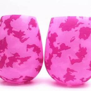 Silicone Wineglass: Pink Camouflage (1)
