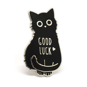 "Good Luck" Black Cat Enamel Pin / Brooch