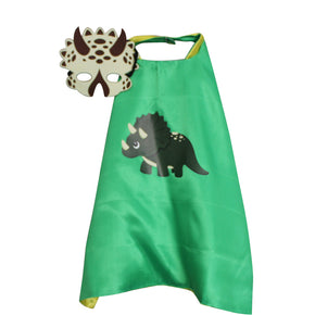 Triceratops Cape and Mask (Blue and Green)