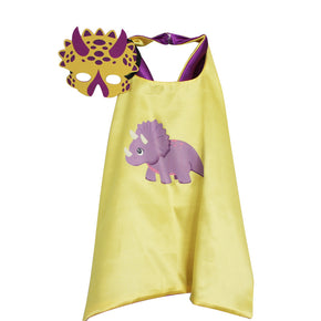 Triceratops Cape and Mask (Purple and Yellow)