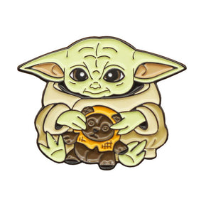 Baby Yoda and Teddy Bear Enamel Pin / Brooch